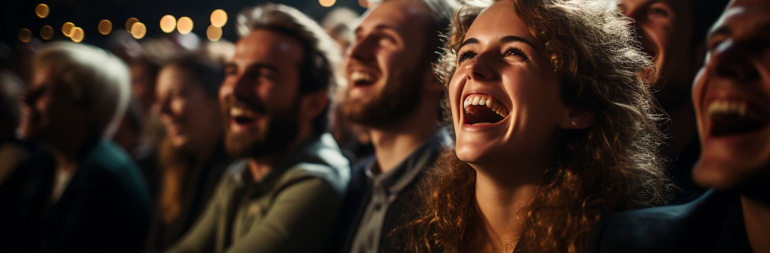 group of people laughing